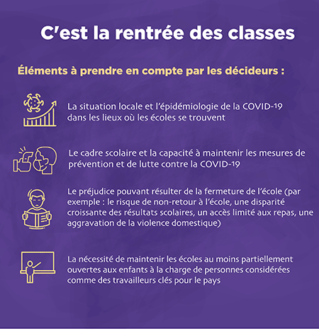 COVID-19 back to school - Considerations for decision makers - French COVID-19 back to school - Considerations for decision makers - French