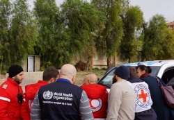 7. WHO and partners support the response to public health threats from infectious diseases by supplying safe drinking-water and sanitation, strengthening disease early warning systems, prepositioning emergency and trauma kits, medicines and medical supplies, and participating in emergency mass vaccination campaigns. Credit: WHO 7. WHO and partners support the response to public health threats from infectious diseases by supplying safe drinking-water and sanitation, strengthening disease early warning systems, prepositioning emergency and trauma kits, medicines and medical supplies, and participating in emergency mass vaccination campaigns. Credit: WHO