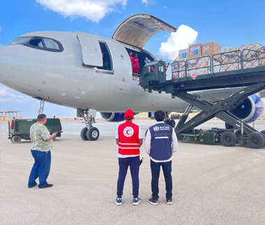 Lifesaving WHO health supplies land in Egypt for people-in-need in Gaza