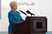 Her Royal Highness Princess Muna Al- Hussain, WHO Patron of Nursing and Midwifery in the Eastern Mediterranean Region addressing the RC 60 inagural session