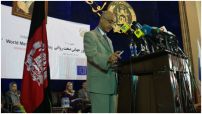 Dr Sayed Karam Shah, WHO Officer-in-Charge, speaking at Afghanistan's celebration of World Mental Health Day