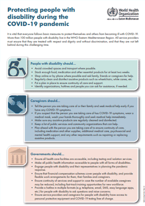 Protecting people with disability during the COVID-19 pandemic