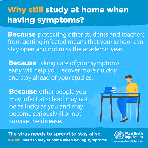 COVID-19 Why study at home when still having symptoms?
