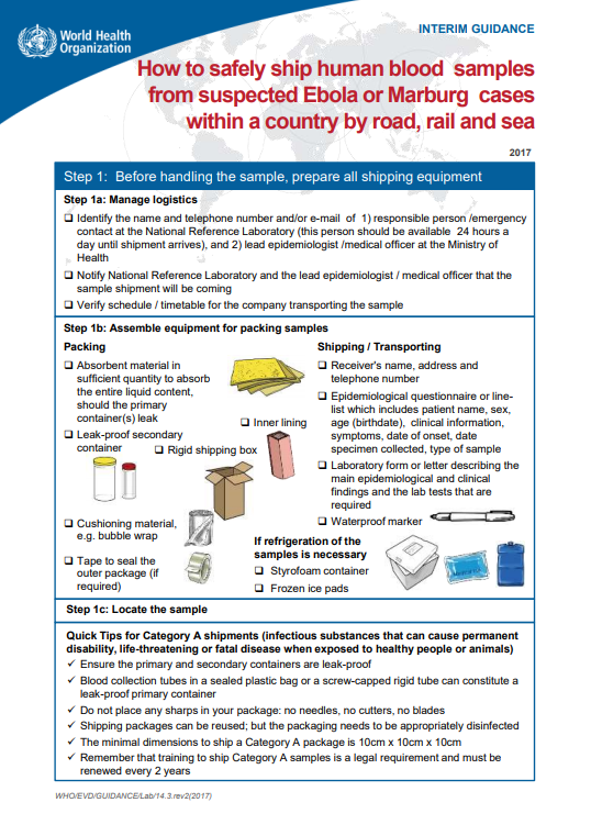 Safe blood sample shipment