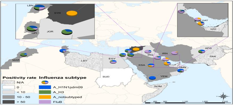 Influenza geographic spread