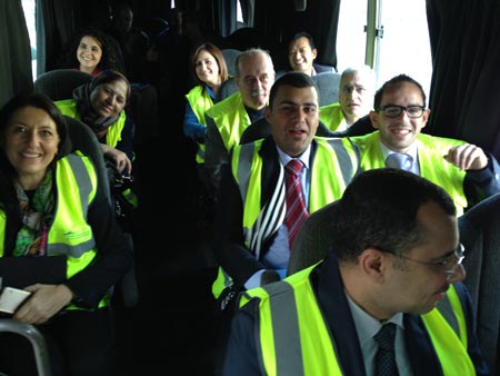 WHO experts and national health staff during the Ebola preparedness assessment mission  in Jordan