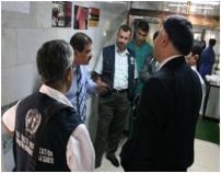 Visit of WHO Representative Dr Jaffar Hussain to acute watery diarrhoea treatment ward in Medical Hospital in Suleimaniyah