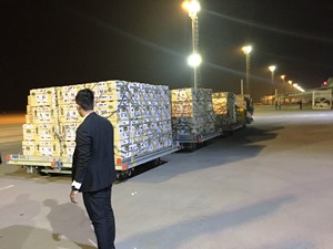 French donation containing emergency medicines and supplies, including for trauma and pain management