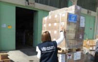 Medicines and health technologies shipped to Suleimaniya Maternity Teaching Hospital. Photo: WHO Logistics Team on 30 March 2015