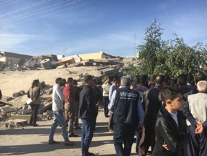 WHO team joins other partners in an interagency earthquake assessment mission in Darbandikhan