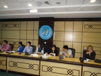 University of California students meet with WHO/Jordan team.