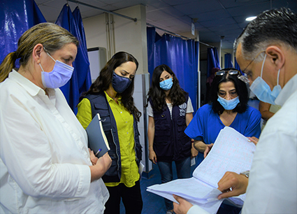 WHO and European Civil Protection and Humanitarian Aid Operations team visits Tripoli public hospital to discuss challenges