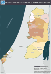 Map of West Bank and Gaza Strip