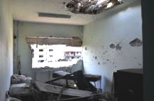 A damaged hospital in the Syrian Arab Republic