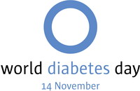 Image. World Diabetes Day logo. Blue circle. 
