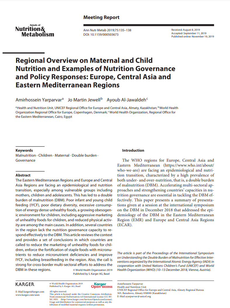 regional_overview_on_maternal_and_child_nutrition_and_examples_of_nutrition_governance_and_policy_responses regional_overview_on_maternal_and_child_nutrition_and_examples_of_nutrition_governance_and_policy_responses