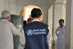 WHO DEWS team visits a civil hospital in Sanghar, Sindh