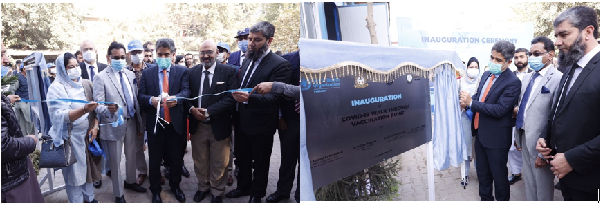 WHO Regional Director visits Pakistan during measles and rubella campaign and inaugurates community COVID-19 vaccination centre