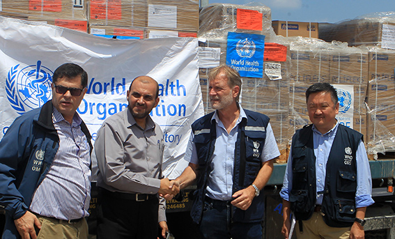 WHO delivers trauma kits to the Ministry of Health in Gaza, August 2018