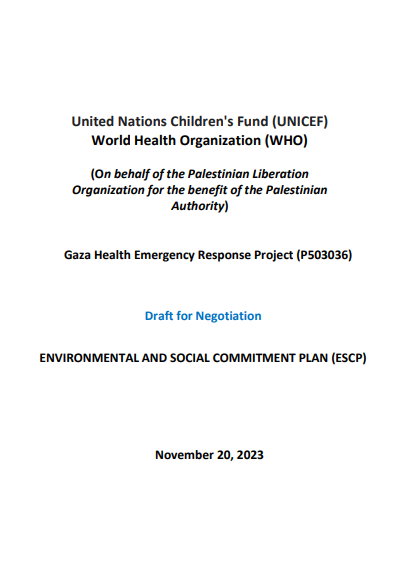 Environmental and Social Commitment Plan