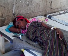 A patient at a cholera treatment centre