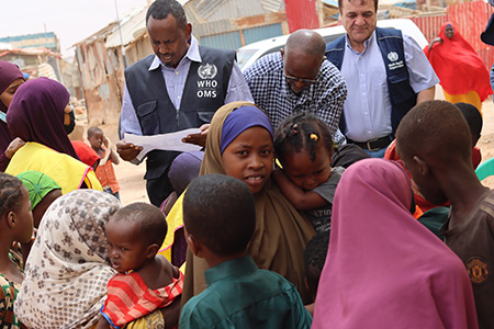 Health care workers search for children who have never received vaccines before to boost their immunity against preventable diseases. Photo credit: WHO Somalia/Mukhtar Sudani