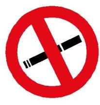 Image shows a no smoking sign.